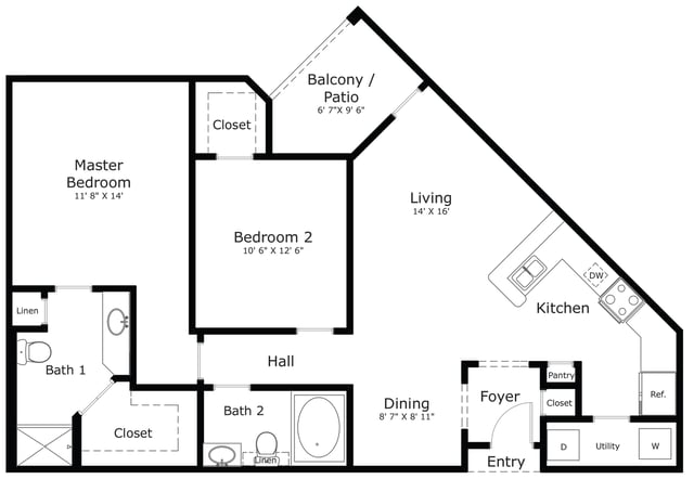 PHKB_IL__2B-2BA_Laurel1038 sq. ft